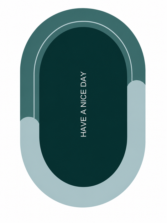 Have A Nice Day Oval Doormat — Green