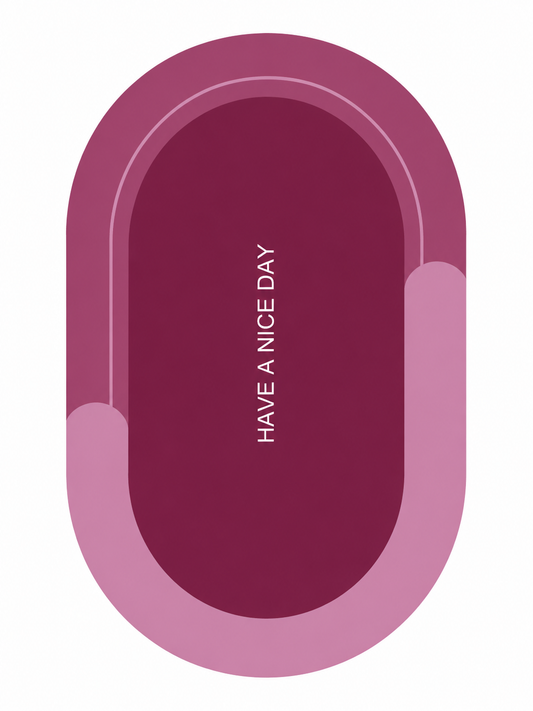 Have A Nice Day Oval Doormat — Pink