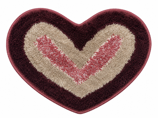 Heart-Shaped Plush Doormat — Maroon