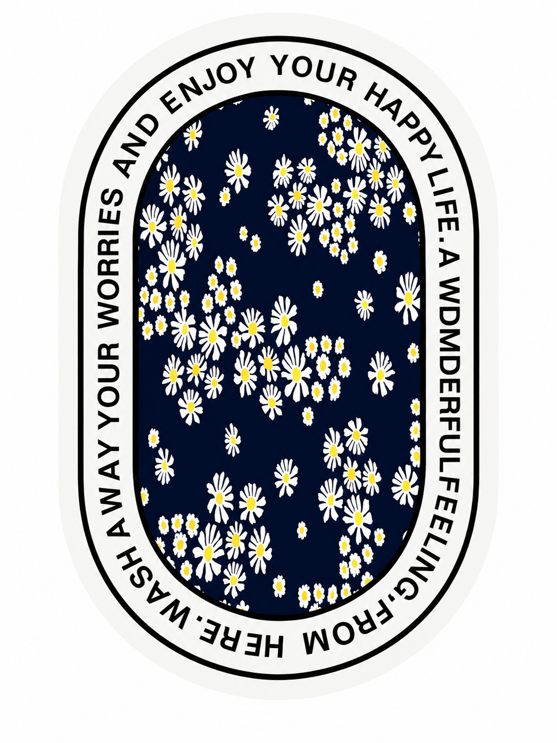 Navy Daisy Doormat