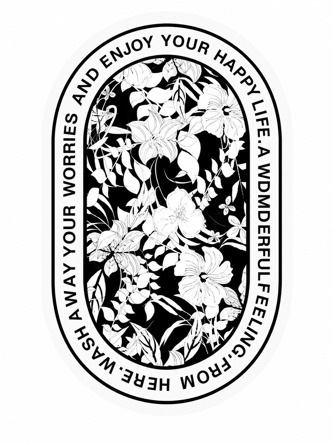 Black & White Floral Doormat