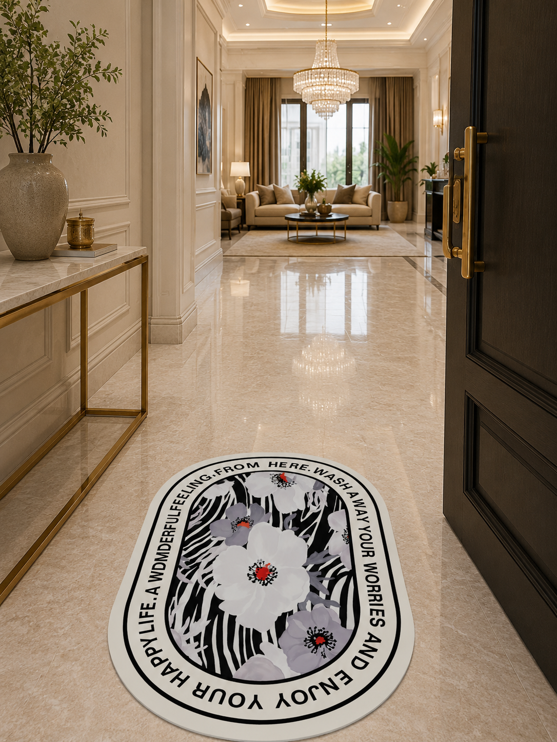 Floral Welcome Doormat