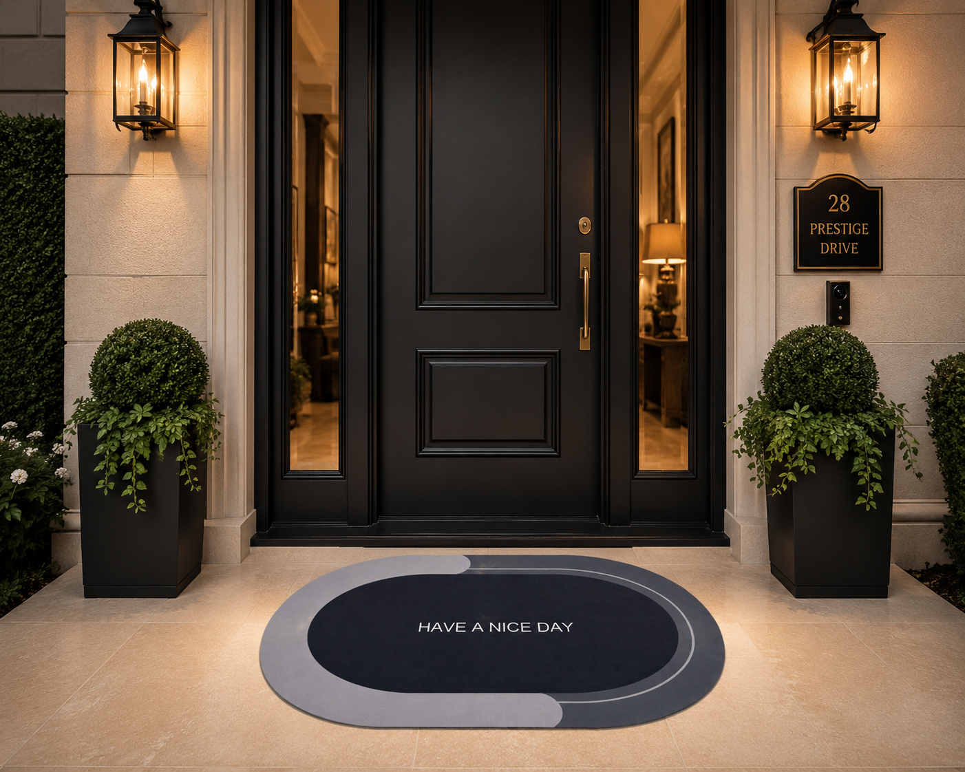 Have A Nice Day Oval Doormat