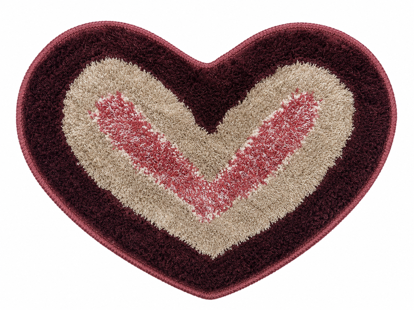 Heart-Shaped Plush Doormat