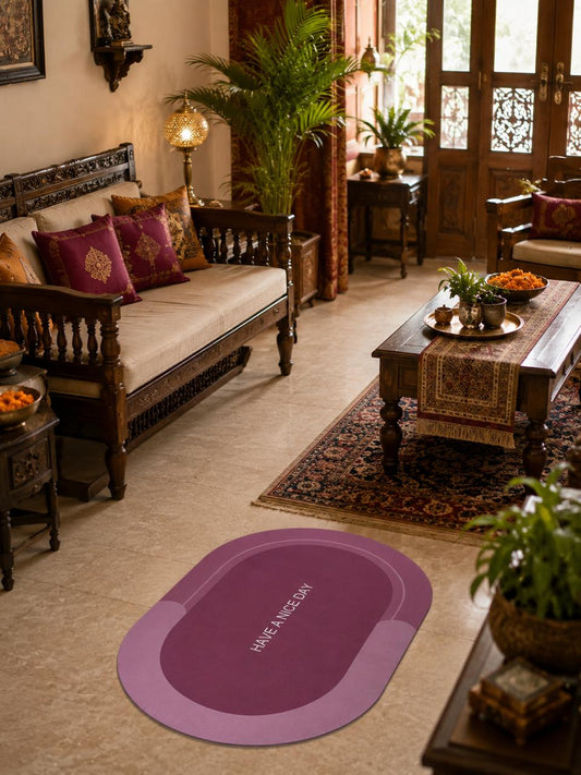 Have A Nice Day Oval Doormat — Pink