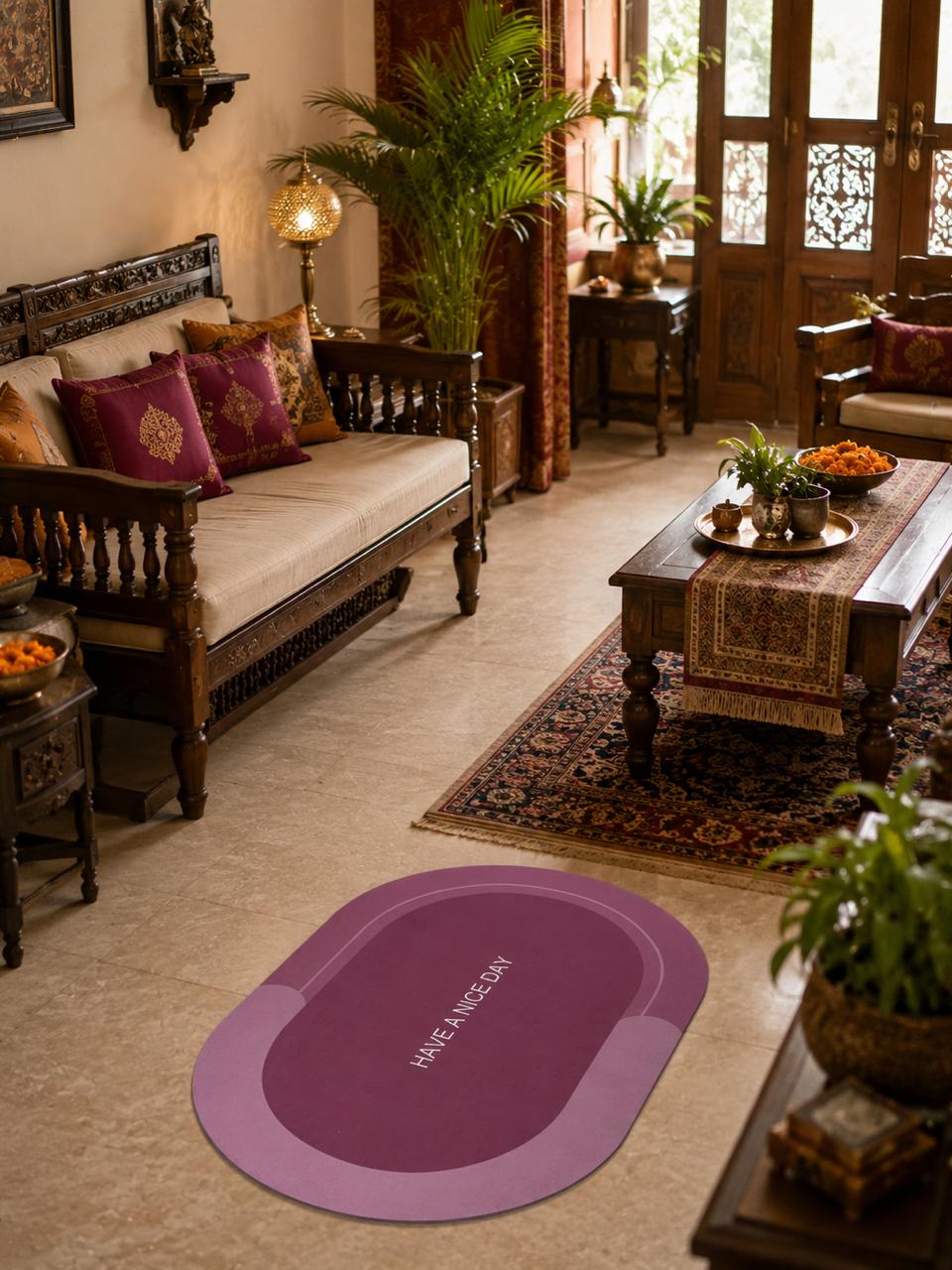 Have A Nice Day Oval Doormat