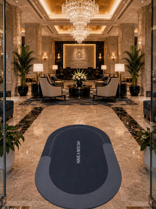 Have A Nice Day Oval Doormat — Black