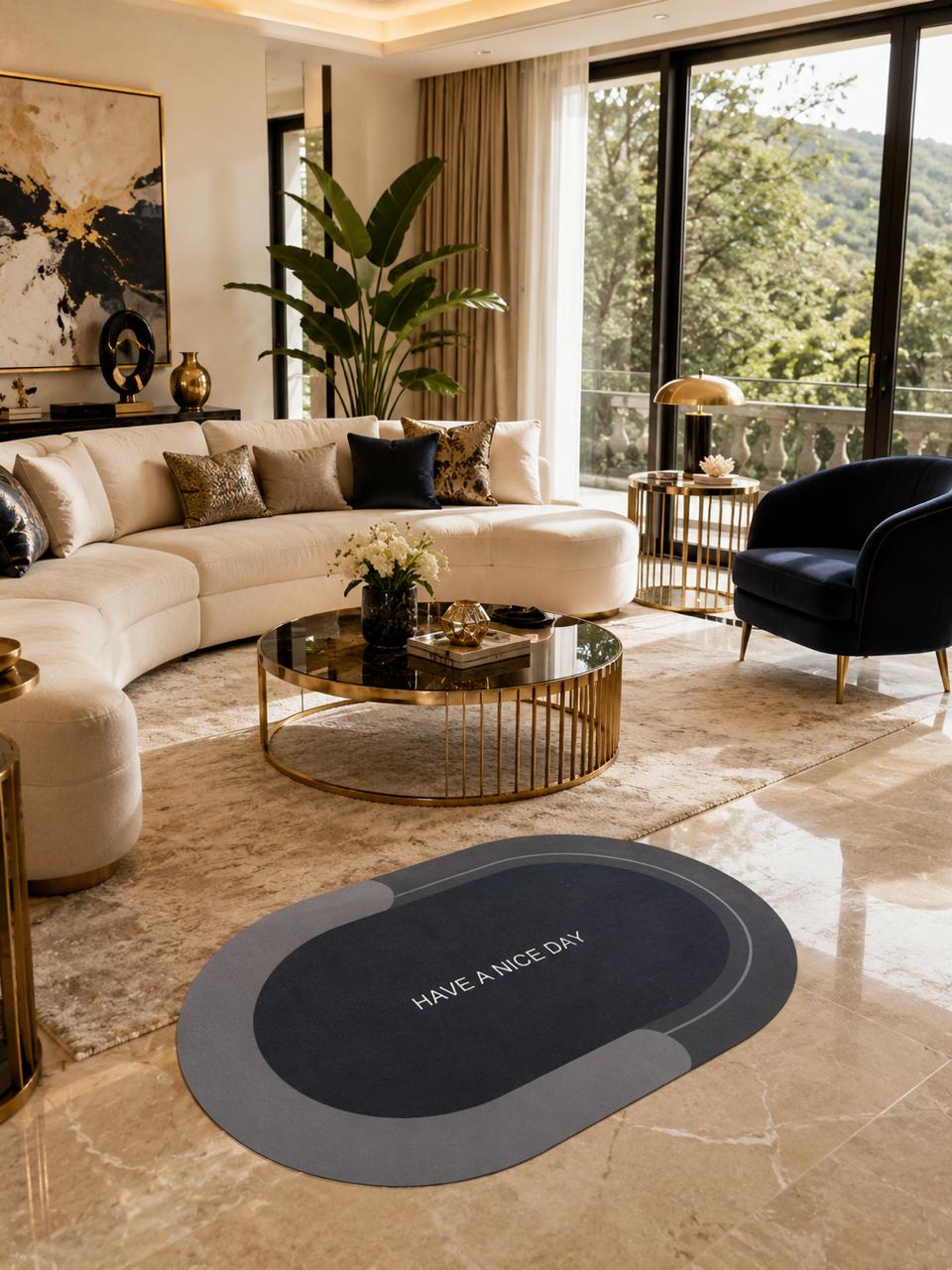 Have A Nice Day Oval Doormat — Gray