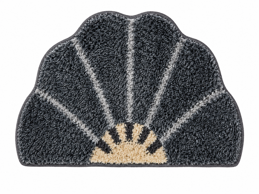 Half Moon Plush Doormat — Gray