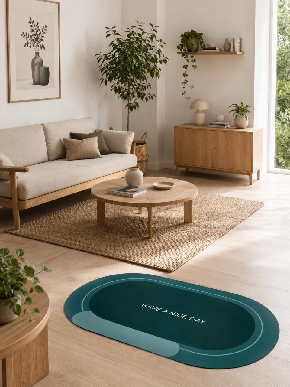 Have A Nice Day Oval Doormat — Green