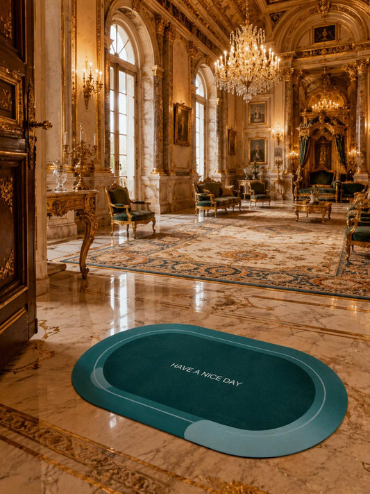 Have A Nice Day Oval Doormat — Green