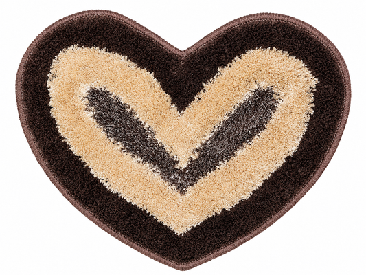 Heart-Shaped Plush Doormat — Brown