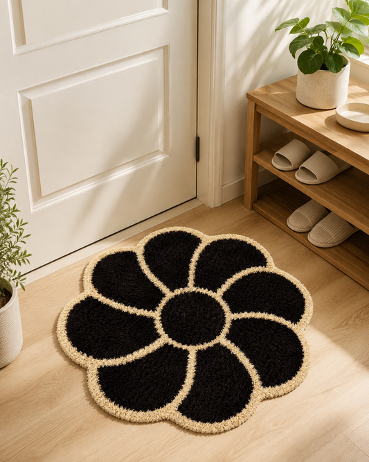 Flower-Shaped Shaggy Rug