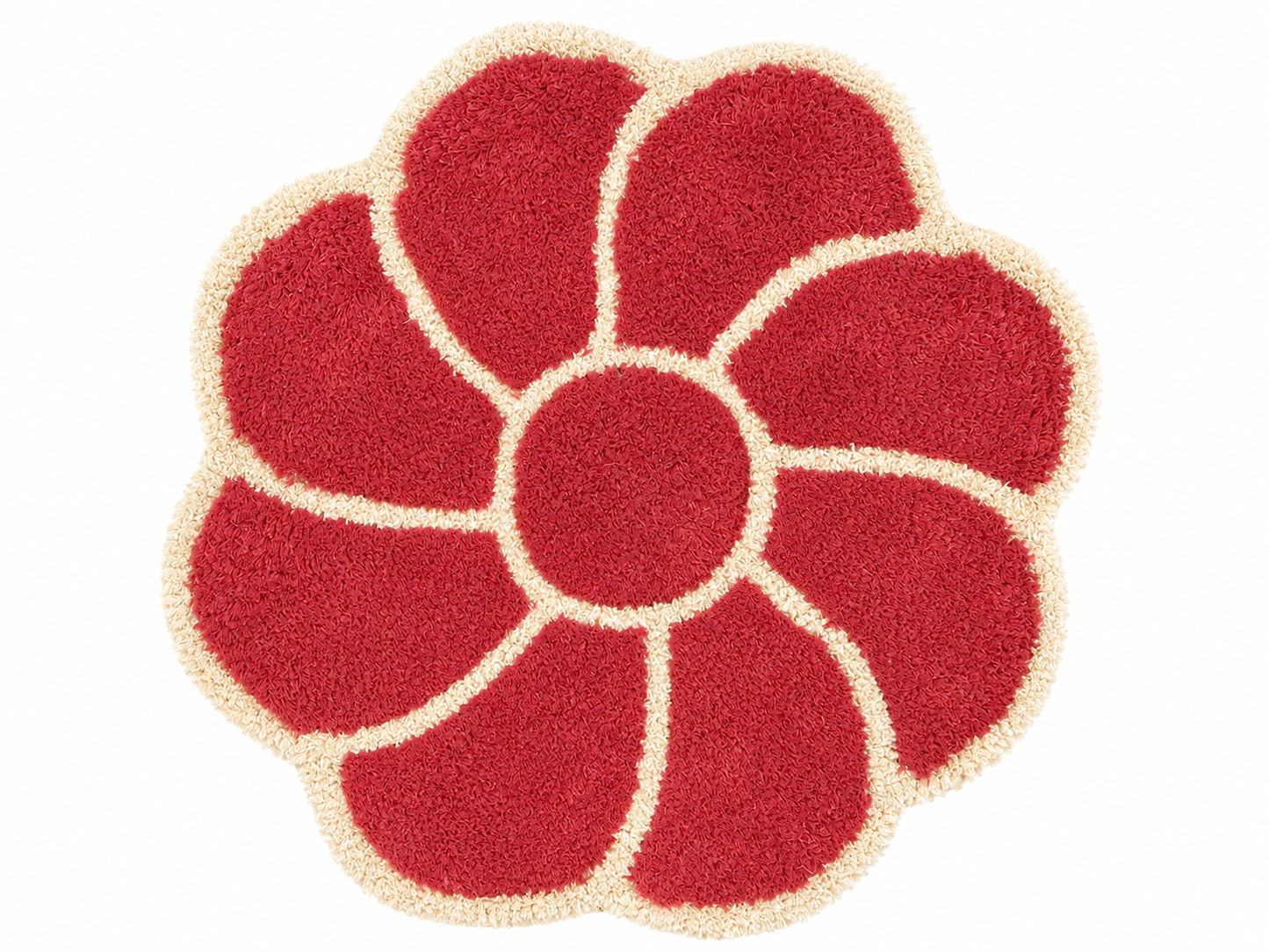 Flower-Shaped Shaggy Rug