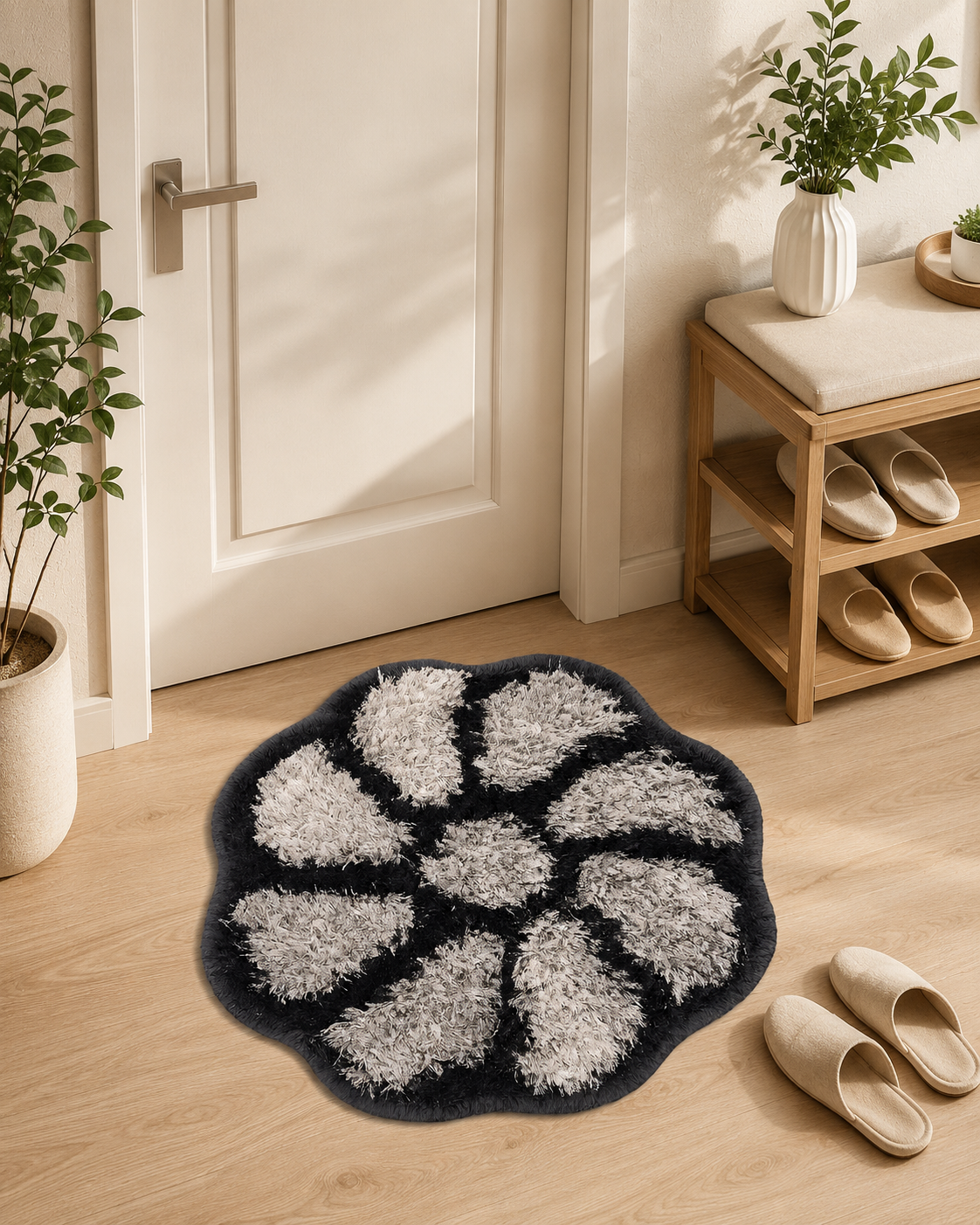 Floral Shaggy Area Rug