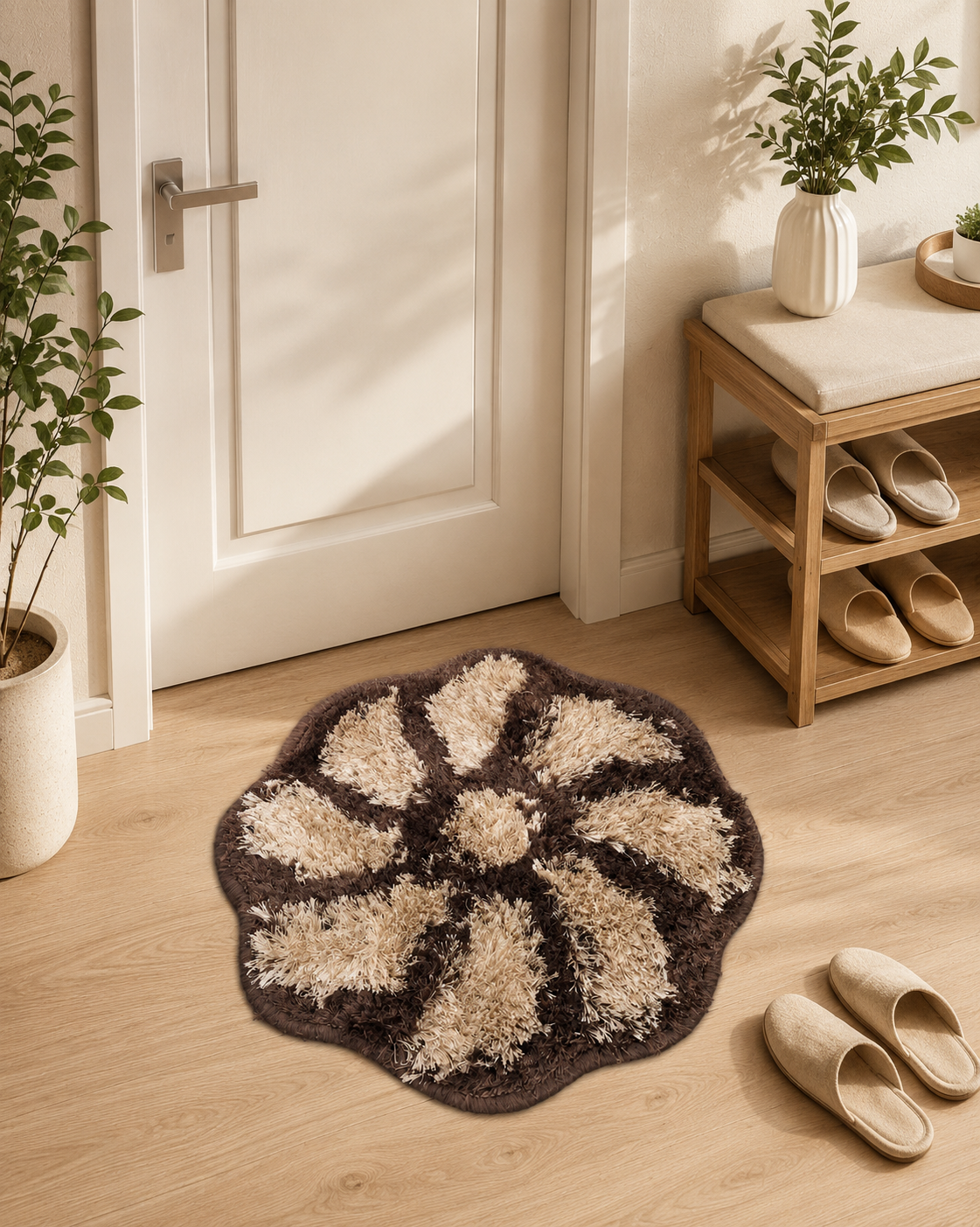 Floral Shaggy Area Rug
