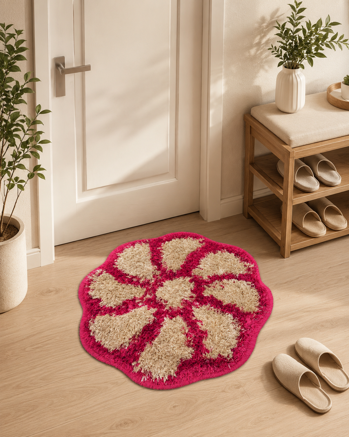 Floral Shaggy Area Rug