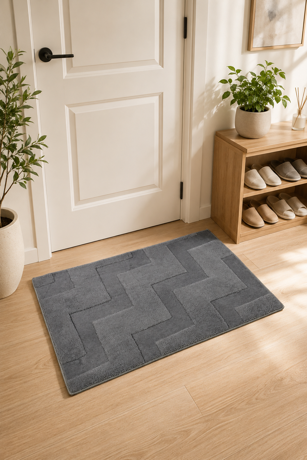 Geometric Microfiber Floor Mat